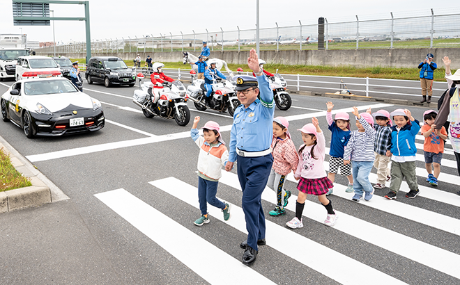 横断歩道横断訓練の様子